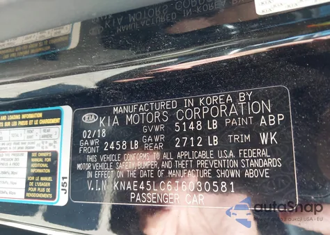 2018 Kia Stinger Gt1 from USA, damaged, VIN KNAE45LC6J6030581